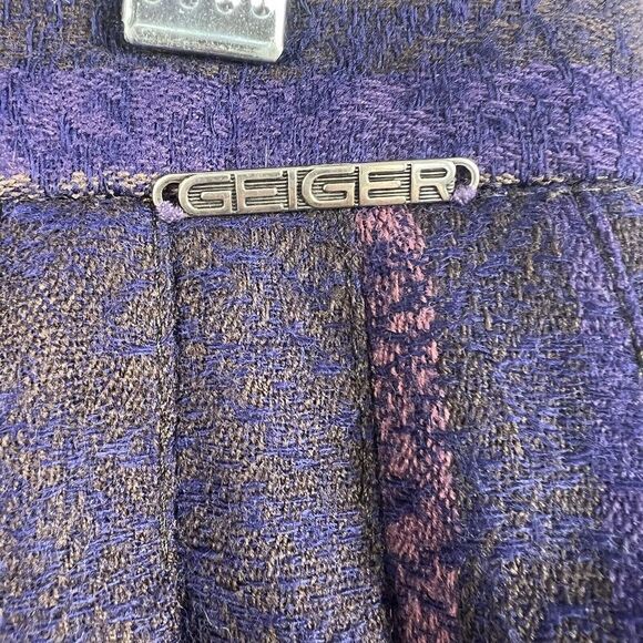 Geiger Austria Vintage Long Pleated Wool Midi Skirt Size 38 Purple Plaid - Picture 5 of 16